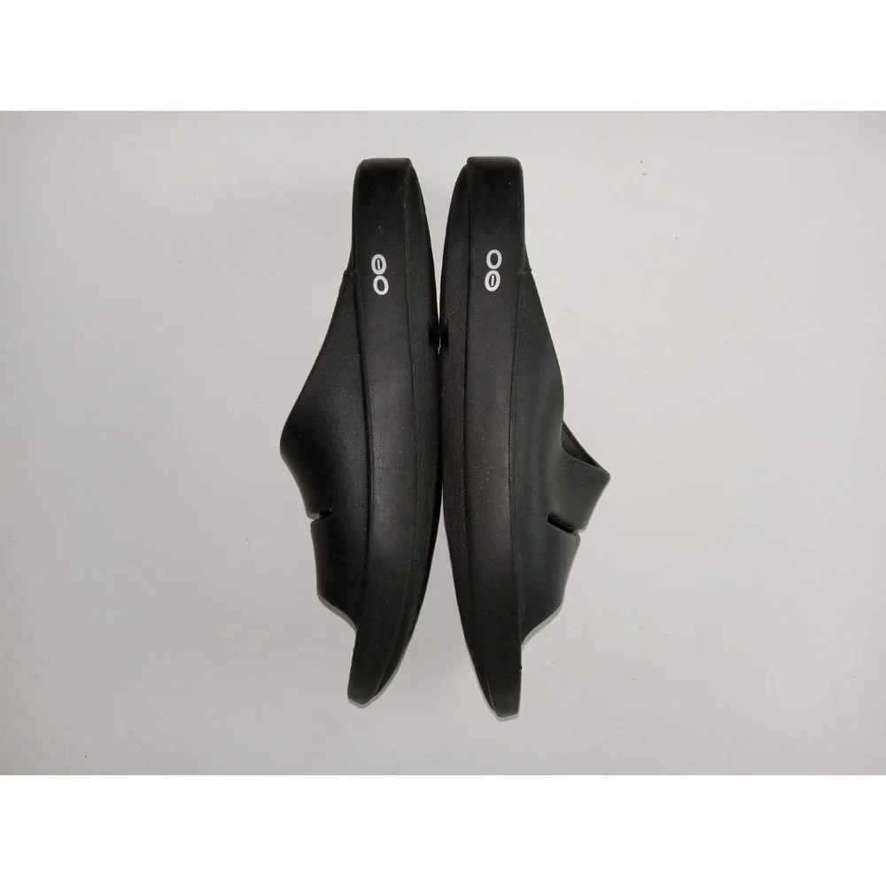 Oofos‎ Sandals Mens 8 Black H Strap Cushion Comfort Recovery Ooahh Sports Flex